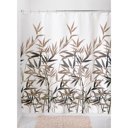 Interdesign InterDesign Anzu 72 in. H X 72 in. W Black/Tan Natural Bamboo Shower Curtain Polyester 36522